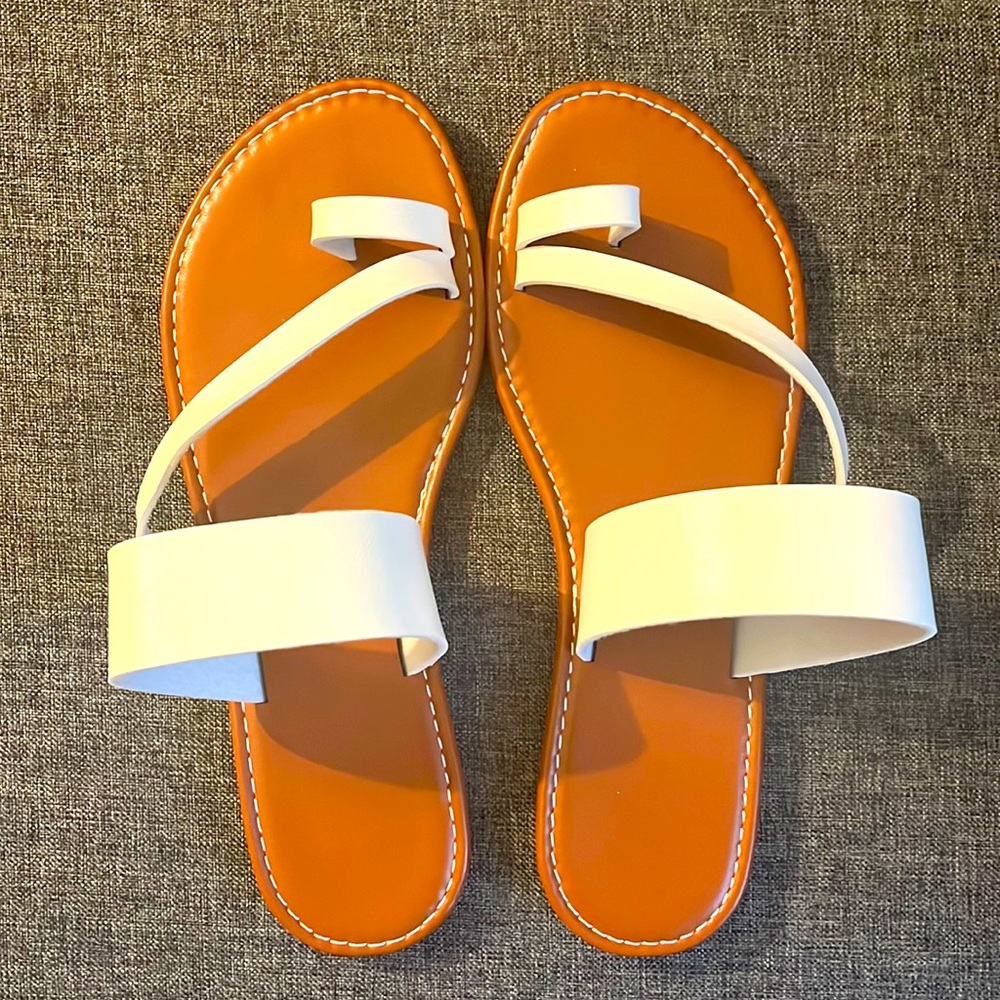 White Toe thong sandals